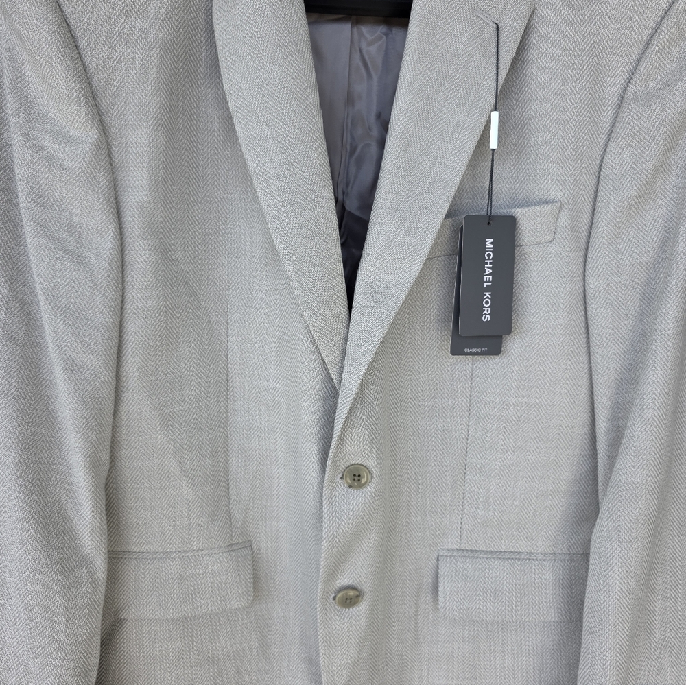 $295 Michael Kors Men Classic Fit Herringbone Woven Sport Coat Sz 42S NWT Career - Picture 5 of 14